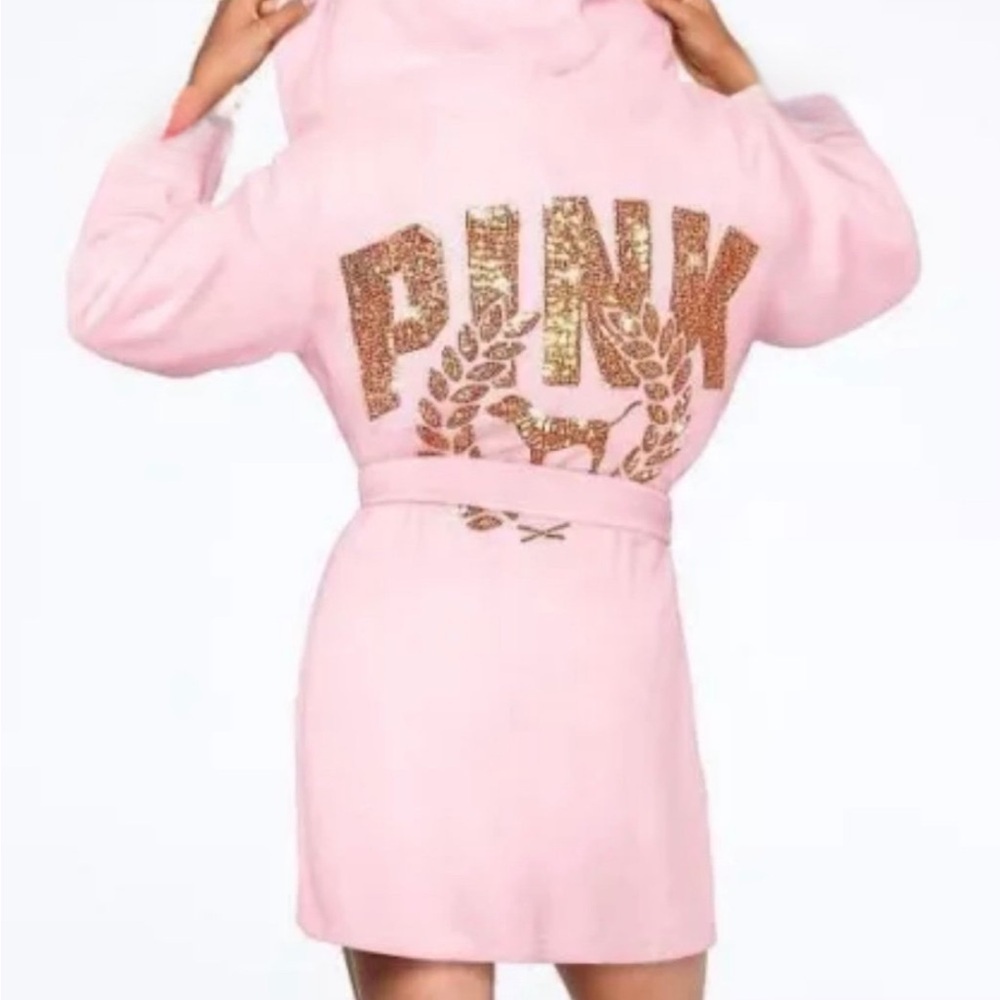 Victoria’s Secret Sherpa Lined Robe w/ Gold Bling logo Rare Women Size XS/S NWOT